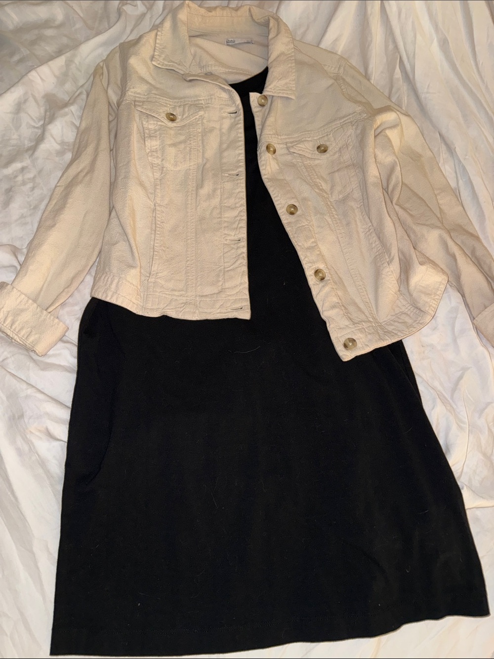 croft & barrow Cream Denim Jacket and dress combo